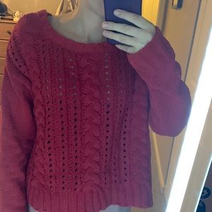 Red knitted sweater